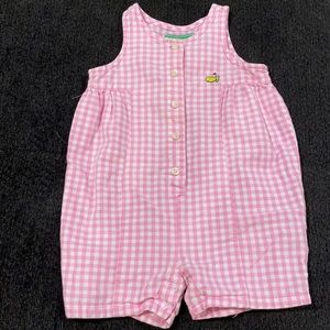Masters collection pink gingham tie back golf outfit girls size 12M